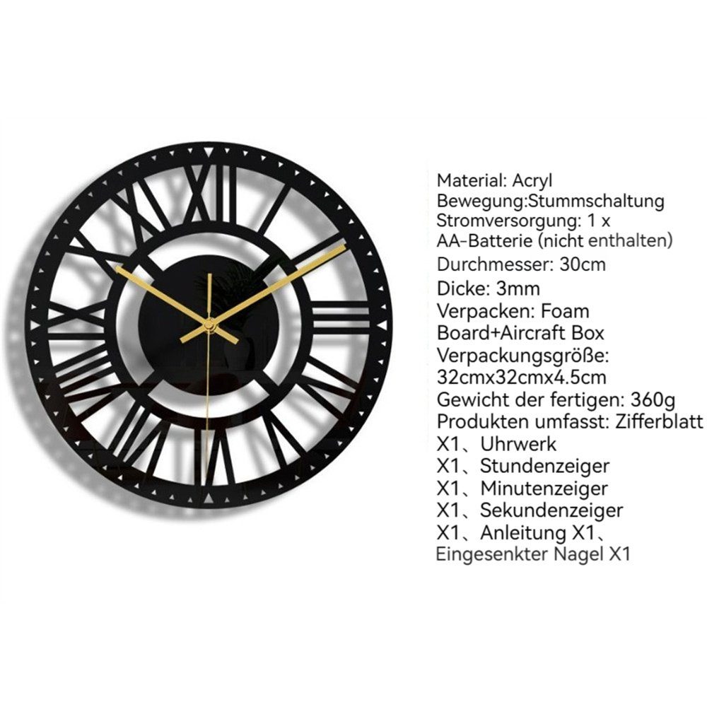 Dekorative Wanduhr Wohnzimmer-Wanduhr, Familien Montagesatz) Heimdekor (Minimalistisches Wanduhr Uhr, mit geräuschlos exquisite