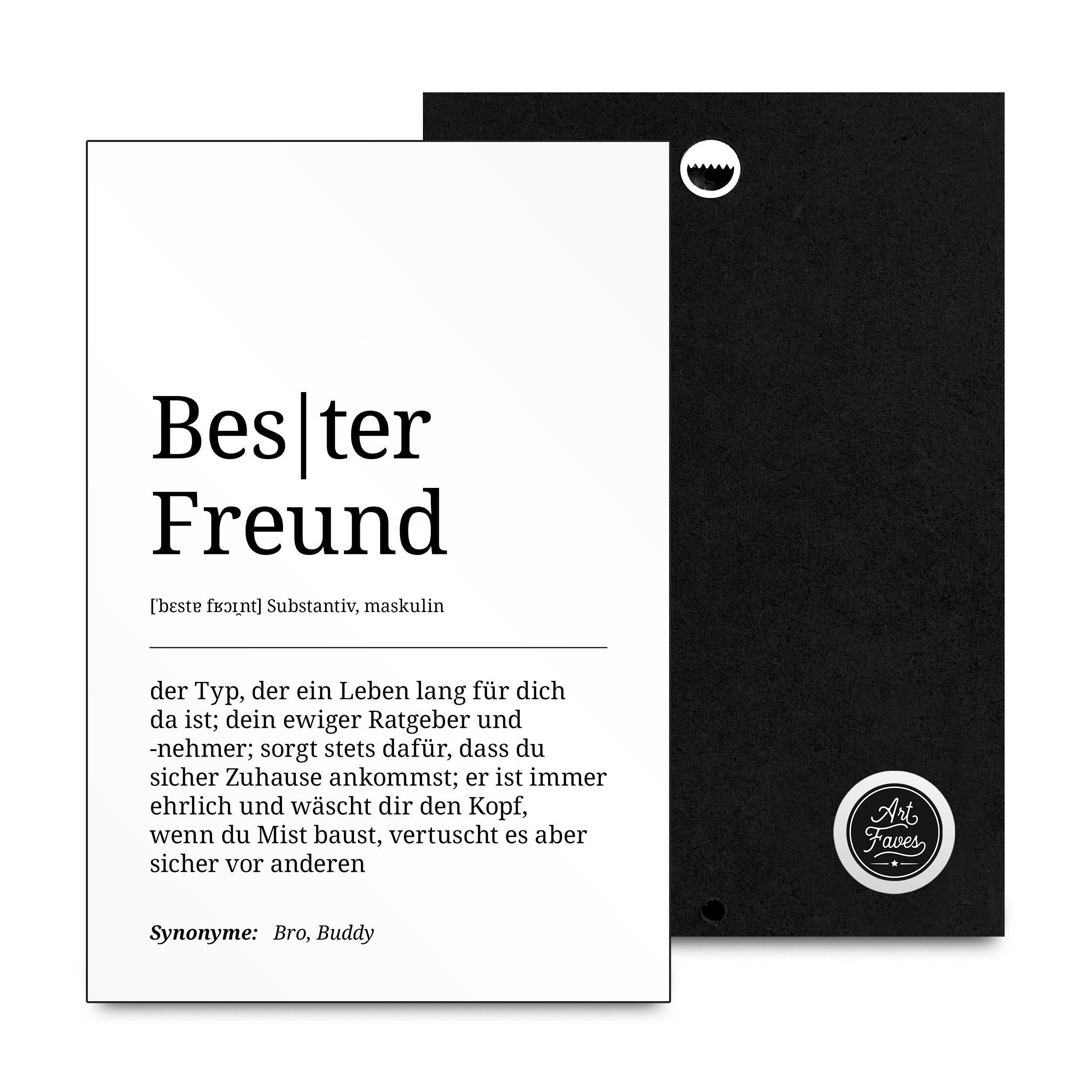 ARTFAVES Holzbild Holzschild mit Spruch - Bester Freund, Geschenk zum Tehma Freundschaft / Bester Freund