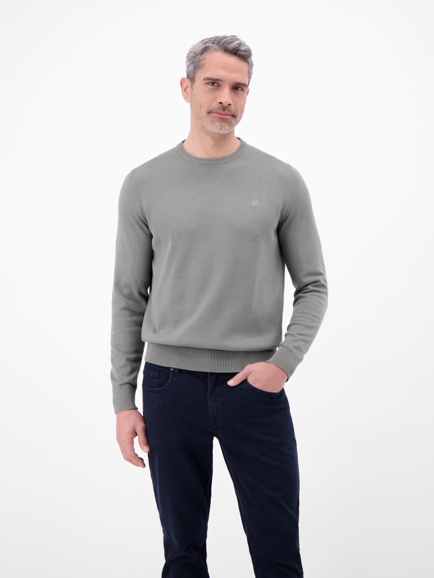 Strickpullover Herren Strickpullover aus Baumwolle mit Crewneck Ausschnitt