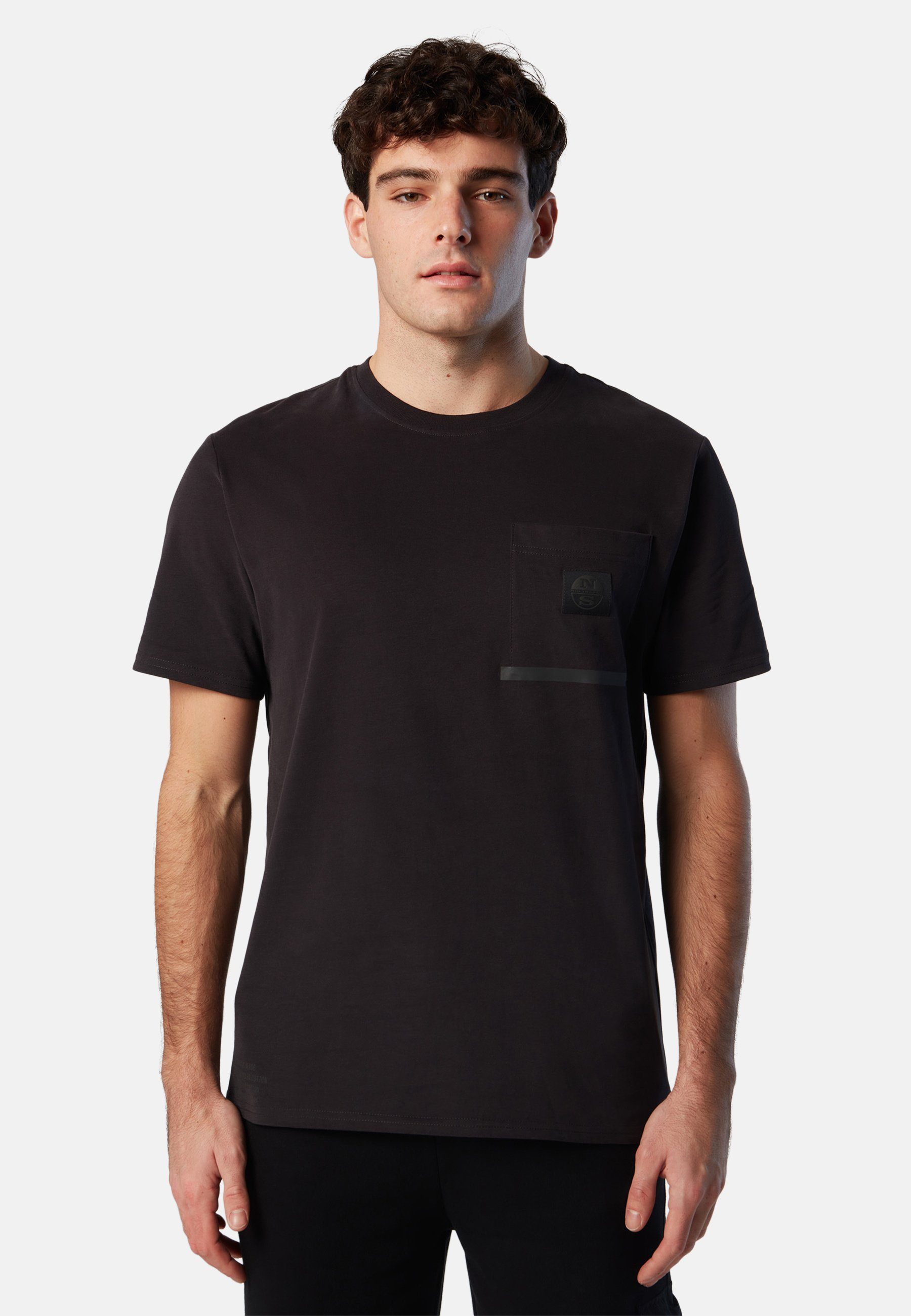 T-Shirt BLACK MILKY mit North Sails Brusttasche T-Shirt Sonstiges