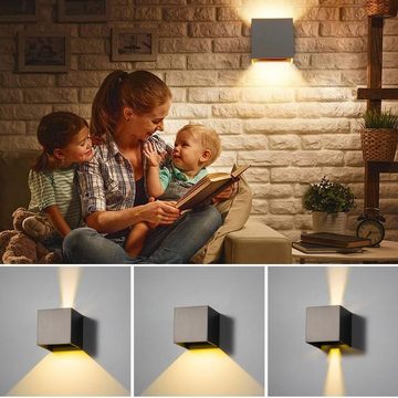 WILGOON Wandleuchte 10W LED Wandlampe Aussen mit Bewegungsmelder Aussenlampe, LED fest integriert, Warmweiß, Mit Einstellbar Abstrahlwinkel