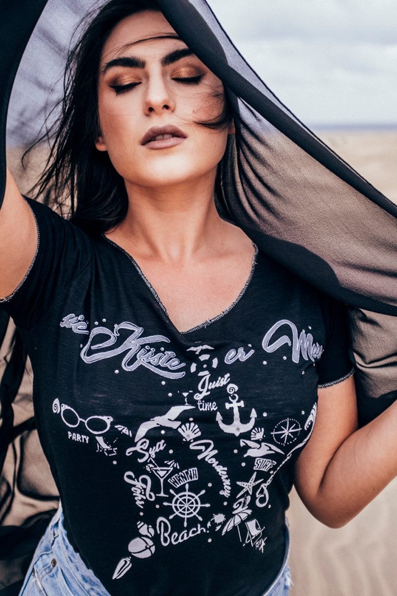 Hangowear Trachtenshirt Shirt Damen - SEESTERN - schwarz