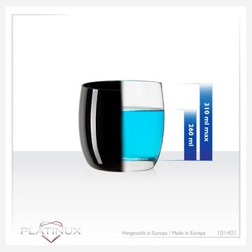 PLATINUX Glas Bunte kleine Trinkgläser, Glas, 260ml (max. 310ml) Wassergläser Saftgläser Whiskeygläser