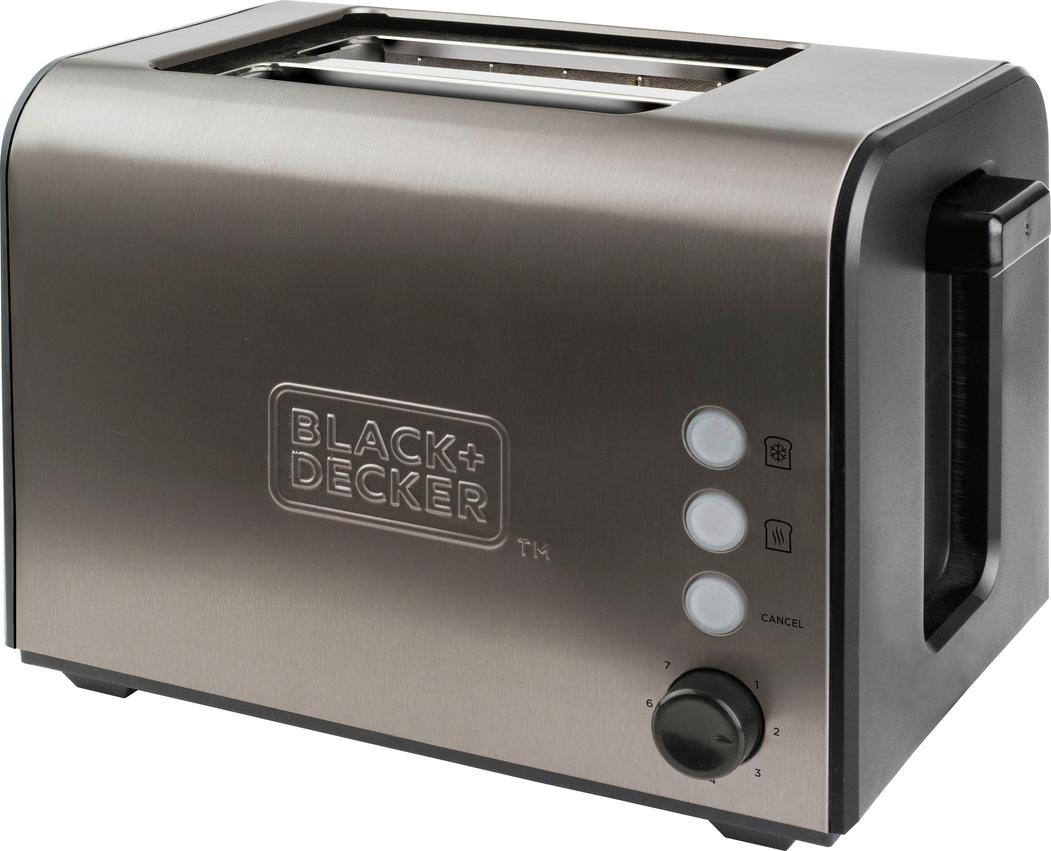 kurze Decker Black Toaster 2 + 900 BXTO900E, W Schlitze,