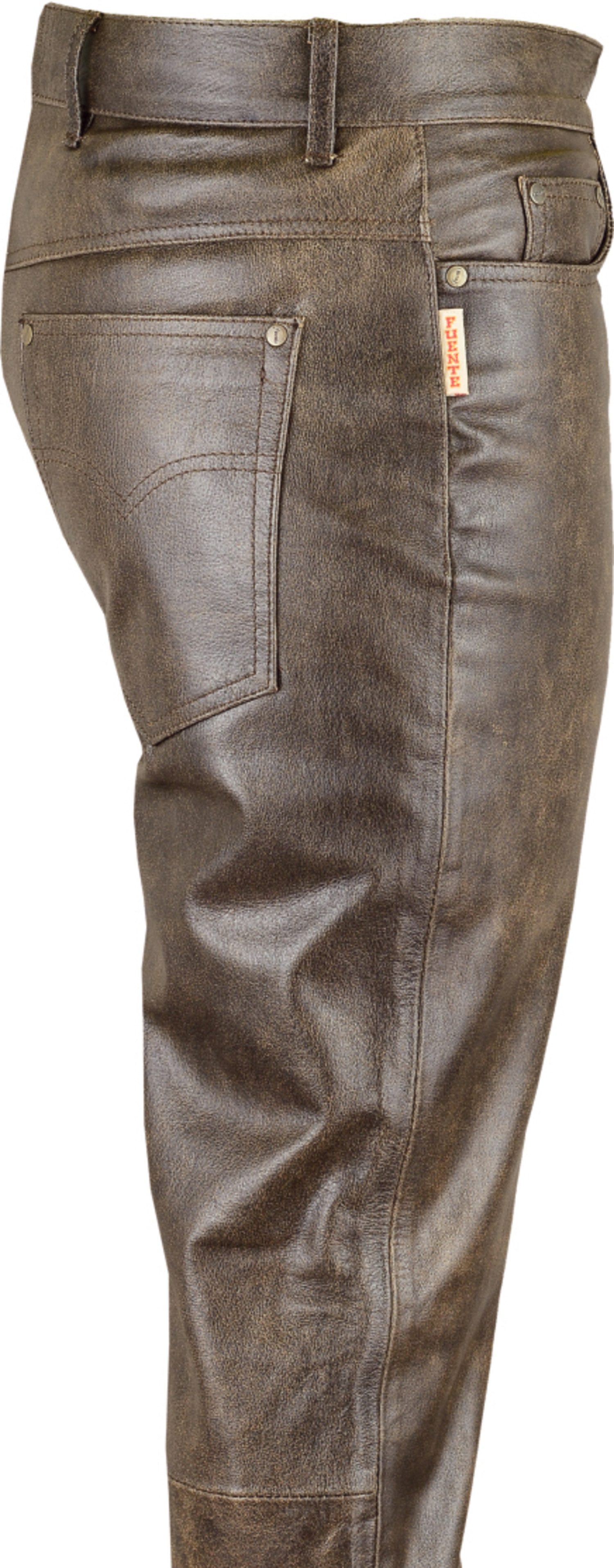 Fuente Leather Wears Lederhose Lange Herren-Lederhose Lederjeans Slimfit Rö günstig online kaufen