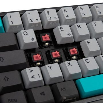 Ducky Miya Pro Moonlight TKL PC/Mac Silent-Red Gaming-Tastatur (weiße LED, Dunkelgrau, Hellgrau, Hellblau)