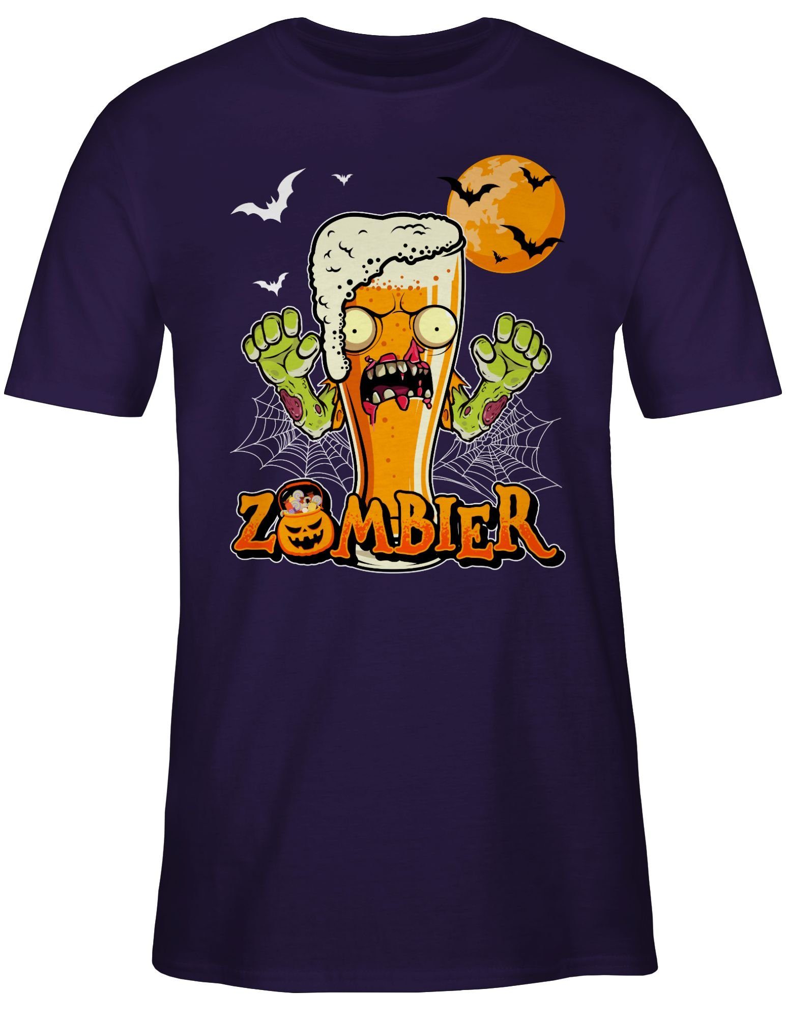 Lustige Lila Kostüme Bier Shirtracer Herren Geschenke Hopfen Zombie Halloween 02 Zombier Halloween T-Shirt