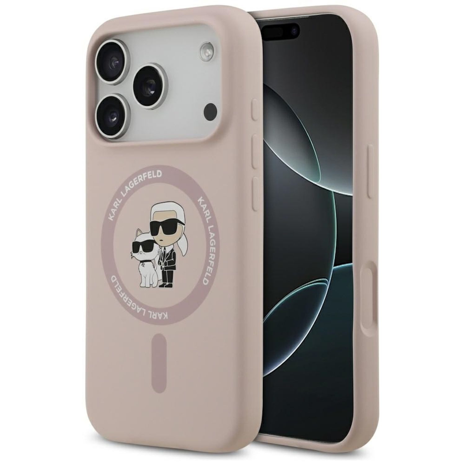 KARL LAGERFELD Smartphone-Hülle Karl Lagerfeld Apple iPhone 17 Pro Silic. Karl&Choupette Ring MagSafe