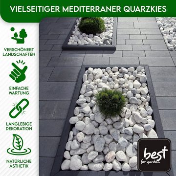 Best for Garden Kieselsteine Dolomitsteine 5-20 mm Natursteine, umweltfreundlich, (Zierkies 25–1000 kg Gartenkies Splitt Rheinkies Zen Dekosteine)