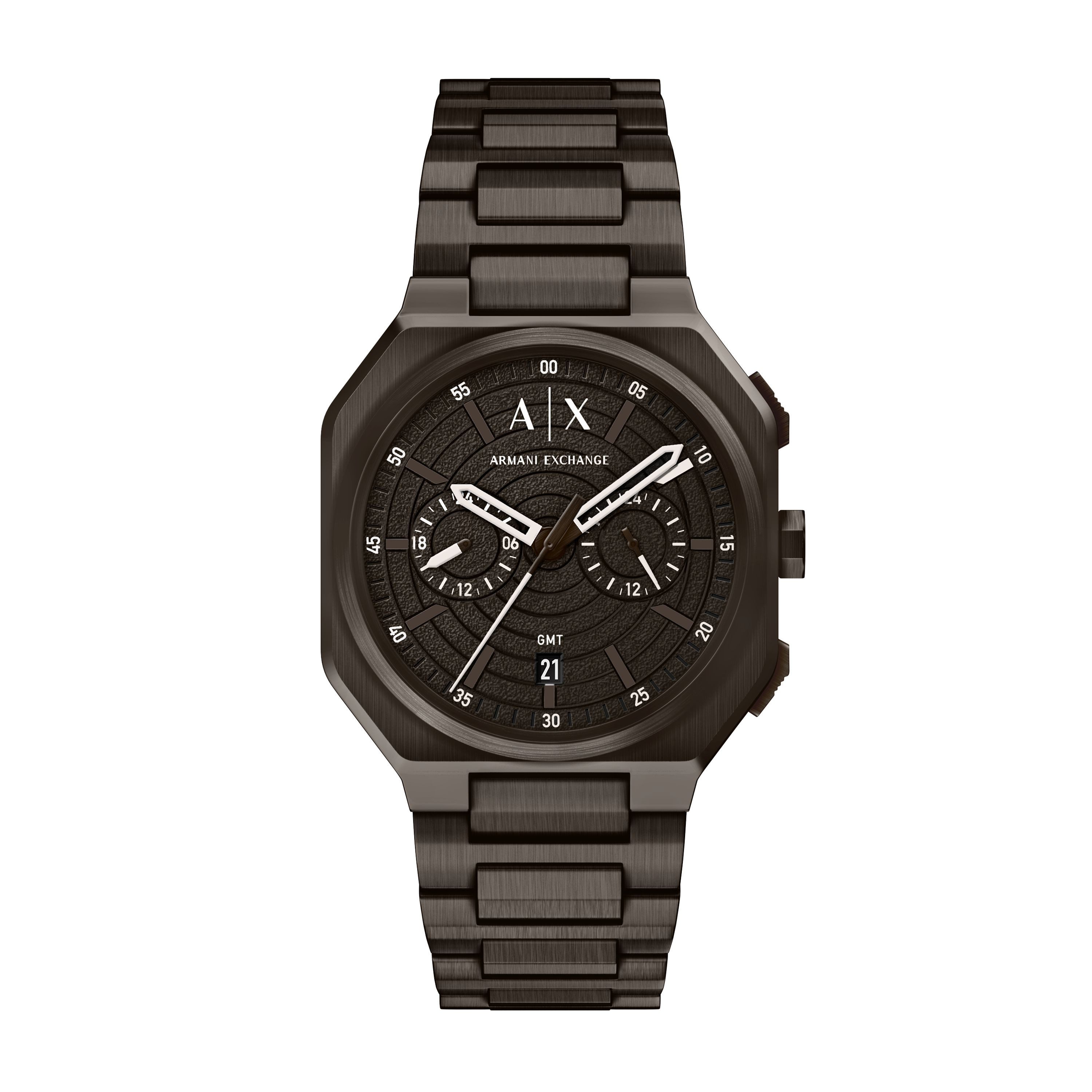 ARMANI EXCHANGE Quarzuhr AX1479, Armbanduhr, Edelstahlarmband, analog, Tag, Dualzeit