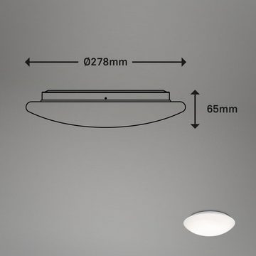 Briloner Leuchten LED Deckenleuchte 3362-016, Tageslichtsensor, LED fest verbaut, Neutralweiß, inkl. Bewegungsmelder, Tageslichtsensor, IP44, weiß, 27,8 cm