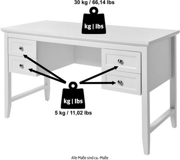 Jahnke Schreibtisch CLASSIC D 130, Schreibtisch, 4 Schubladen, Breite 130 cm
