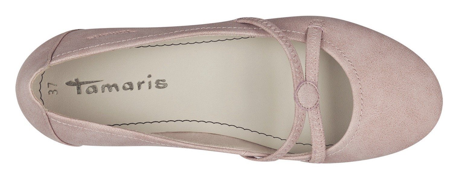 Tamaris Caterina Ballerina Flats, Festtagsmode, Slipper mit Gummizugriemchen. € 39,95
