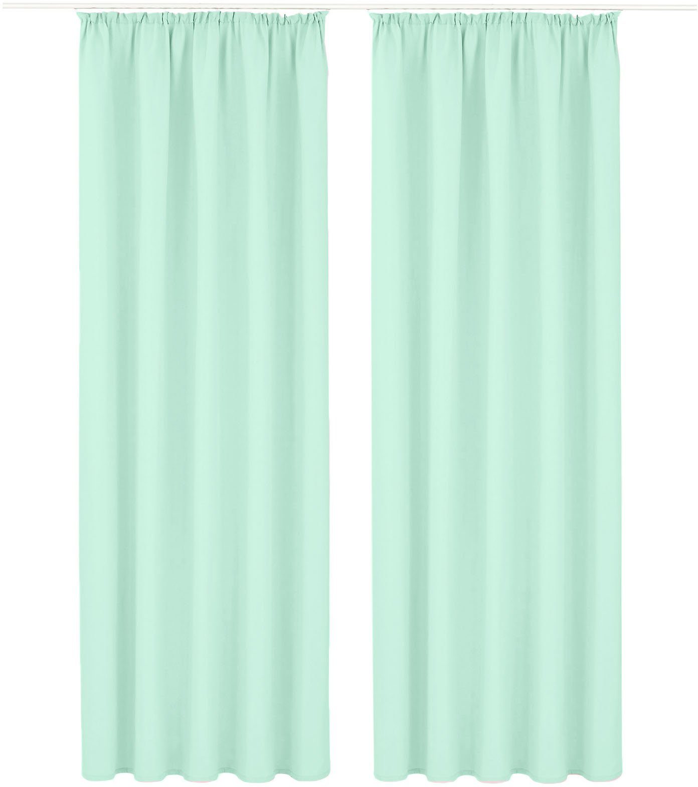 Vorhang Parry, Home affaire, Kräuselband (2 St), blickdicht, Polyester, 2-er Set, blickdicht, monochrom, basic, einfarbig