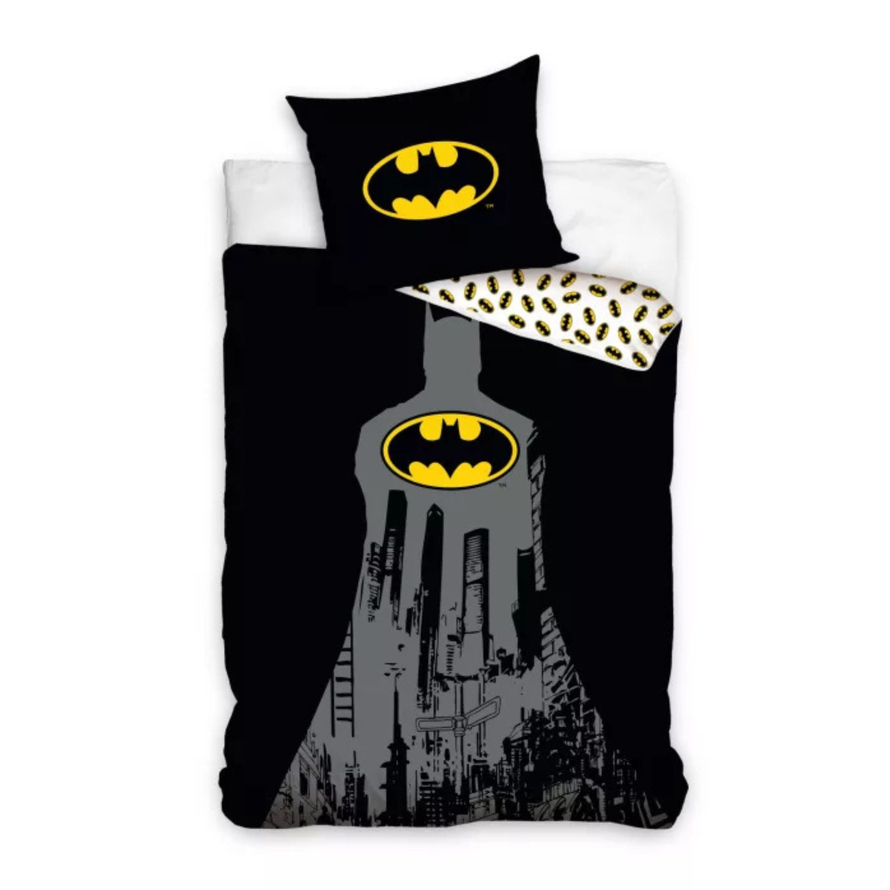 Batman Bettwäsche Kinder Schwarz Bettbezug Kissenbezug Baumwolle 140 × 200 cm, Baumwolle