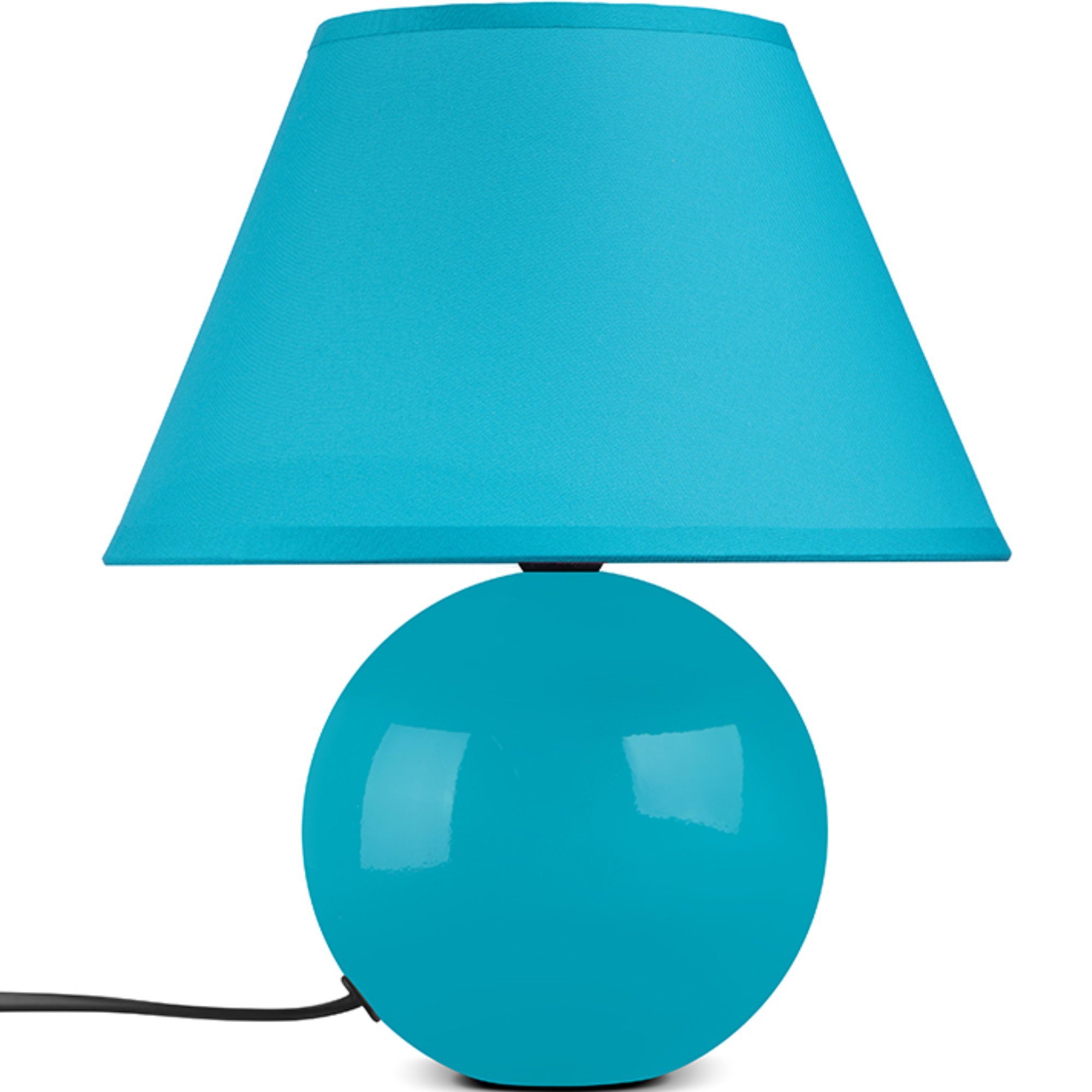 Konsimo Tischleuchte HULAR Tischlampe Nachttischlampe Schreibtischlampe, ohne Leuchtmittel, 1,5m, E14 türkis