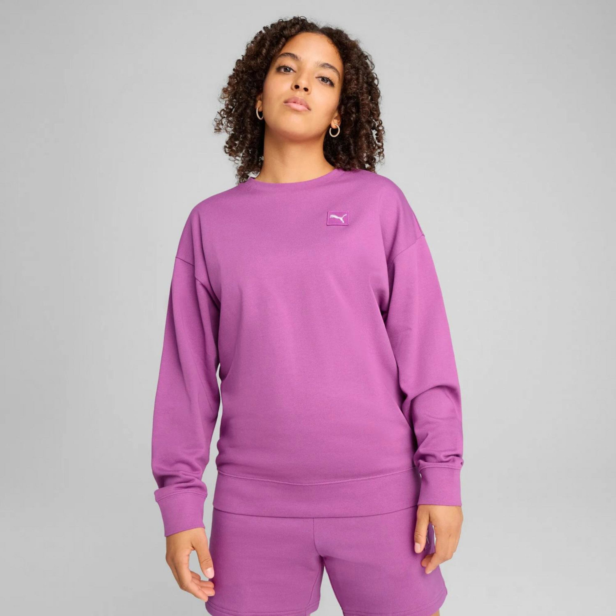 PUMA Fleecepullover Puma Damen Pullover ESS ELEVATED Comfort Crew TR 685017