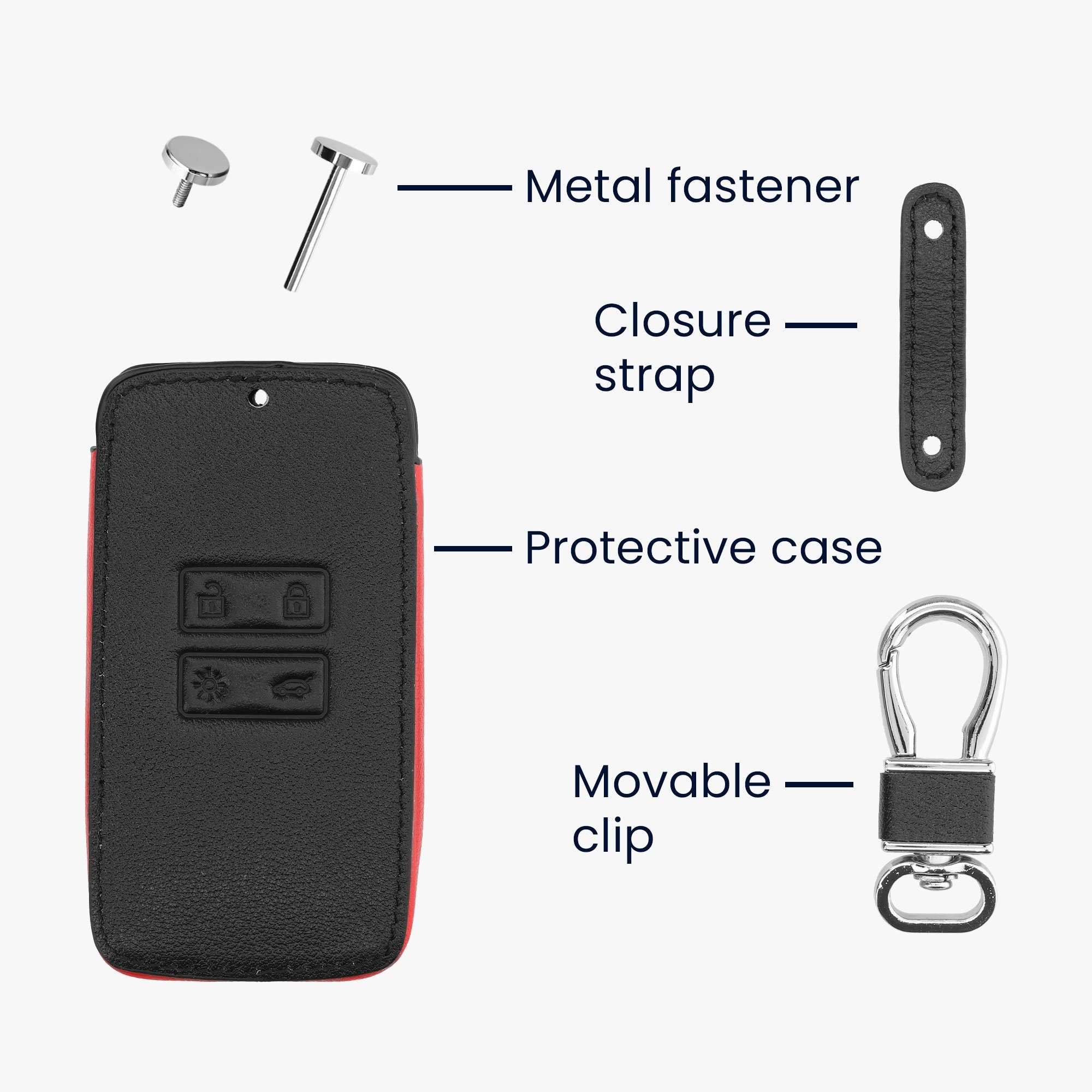 kwmobile Schlüsseltasche Autoschlüssel Kunstleder Hülle für Renault (1-tlg), Schlüsselhülle Schlüssel Case Cover – Bild 4 von 5