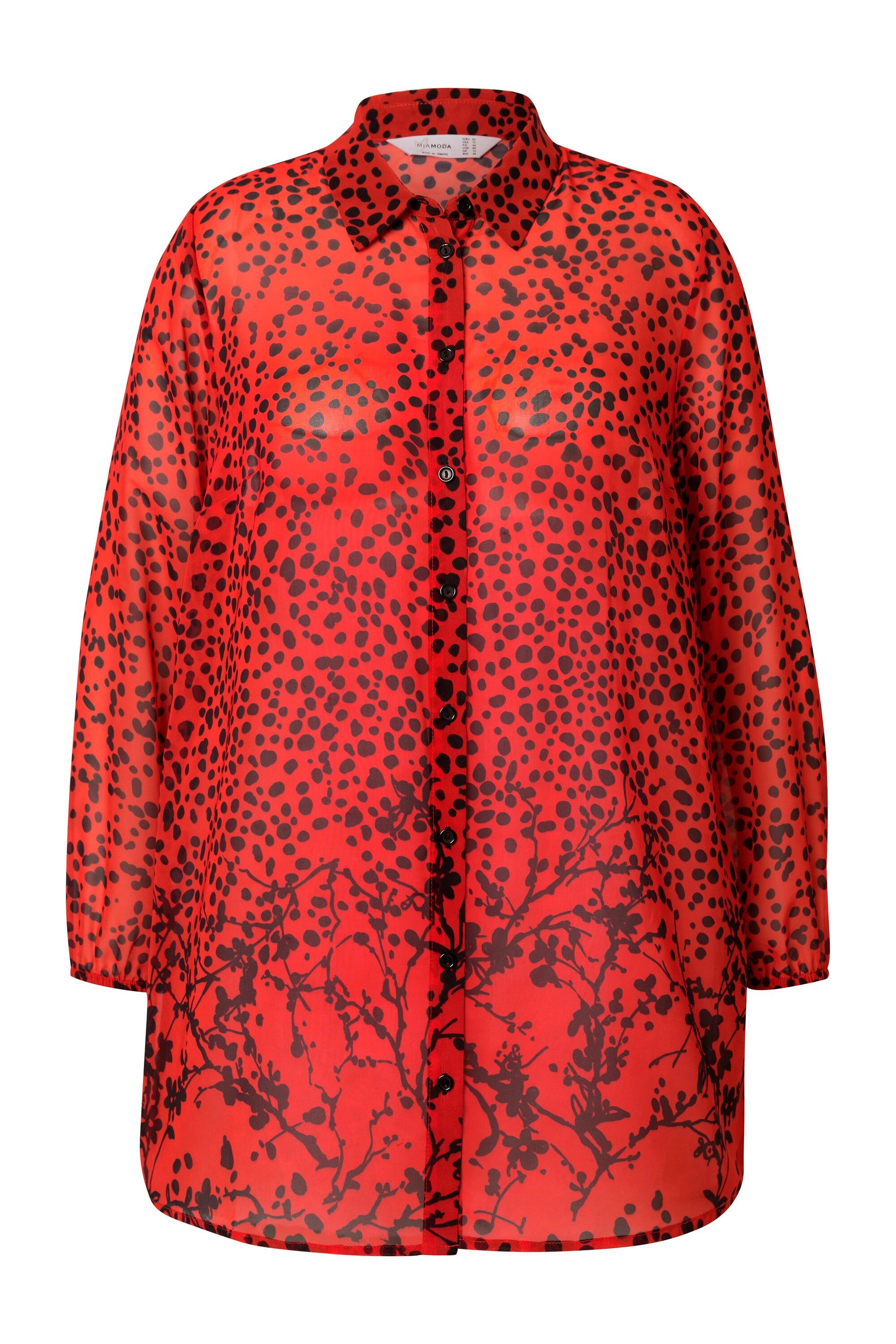 MIAMODA Longbluse Bluse A-Linie Chiffon Punkte/floral günstig online kaufen