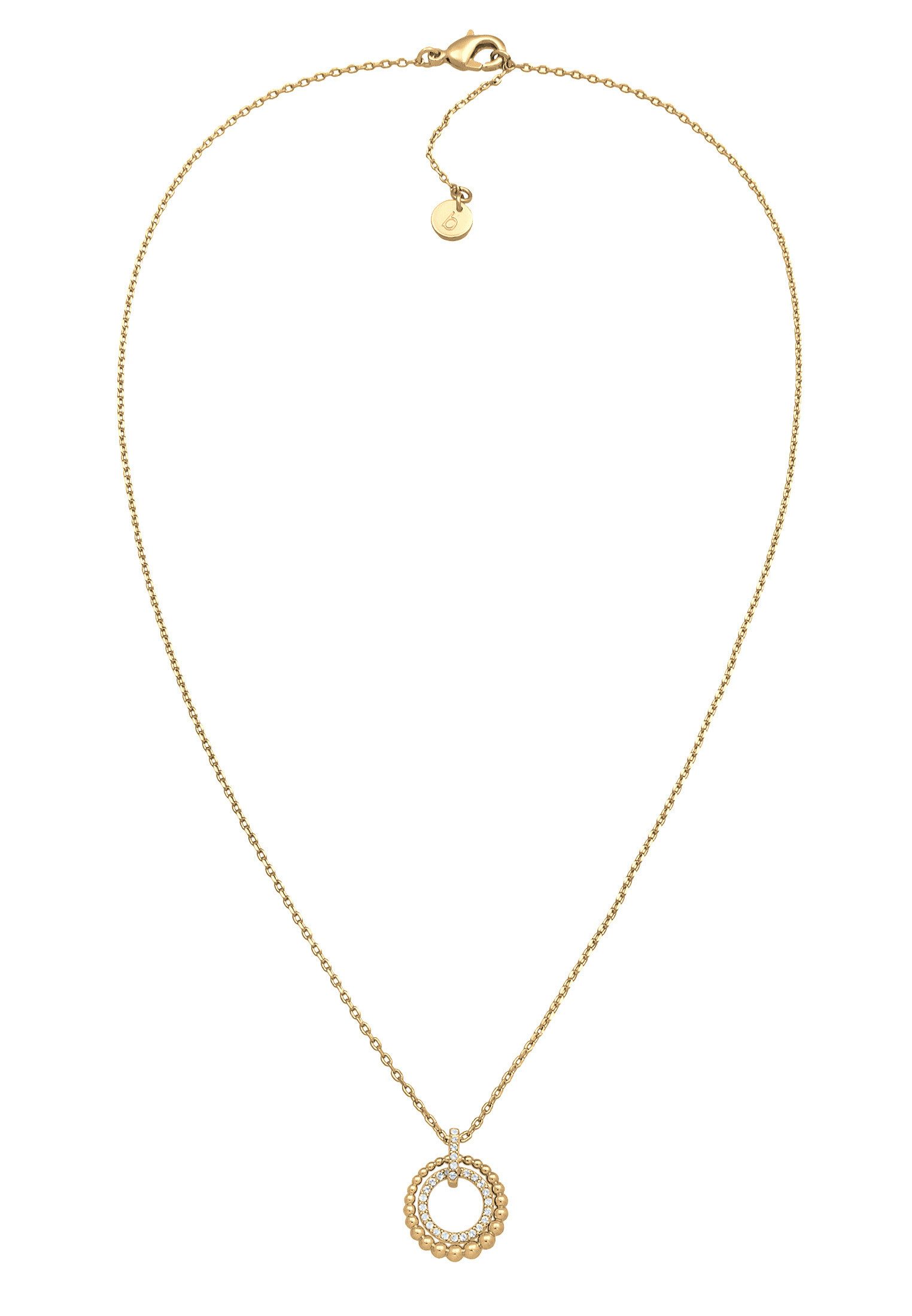 Elli Kette mit Anhänger Kreis Kristalle Anhänger Silberfarben für Damen, Ku günstig online kaufen