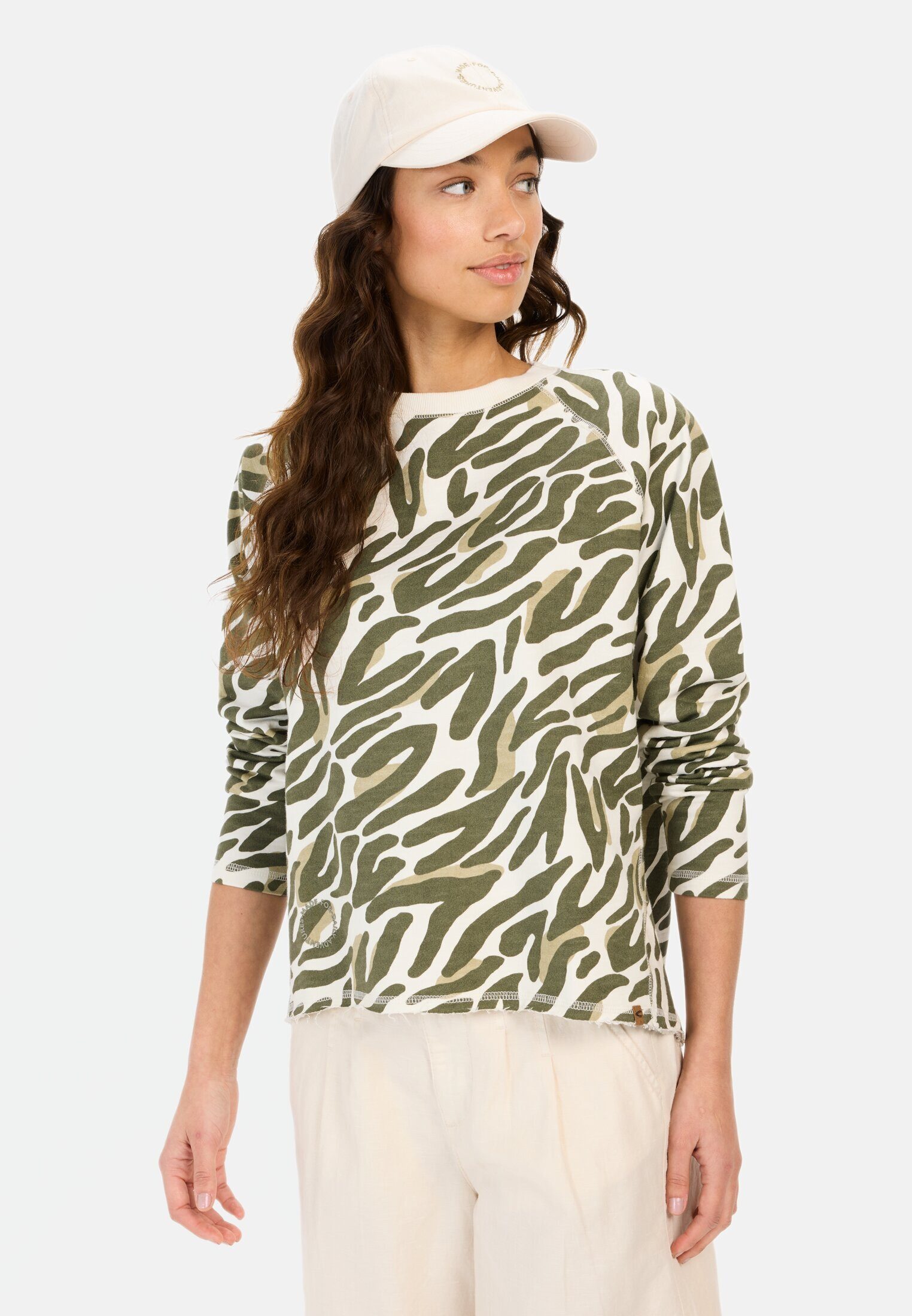 camel active Sweatshirt mit Allover-Print Langarm Rundhals günstig online kaufen