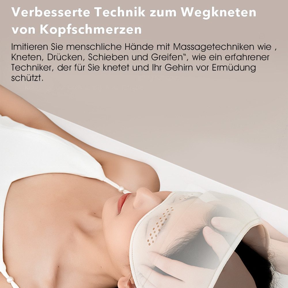 oyajia Massagegerät Elektrisches Kopfmassagegerät, 360°Abdeckung Tragbare Kopf, Augen, Migränekappe für Frauen, entspannen, wärmen, Wiederaufladbar mit USB, 4 Kompressionsmodi zur Linderung von Migräne