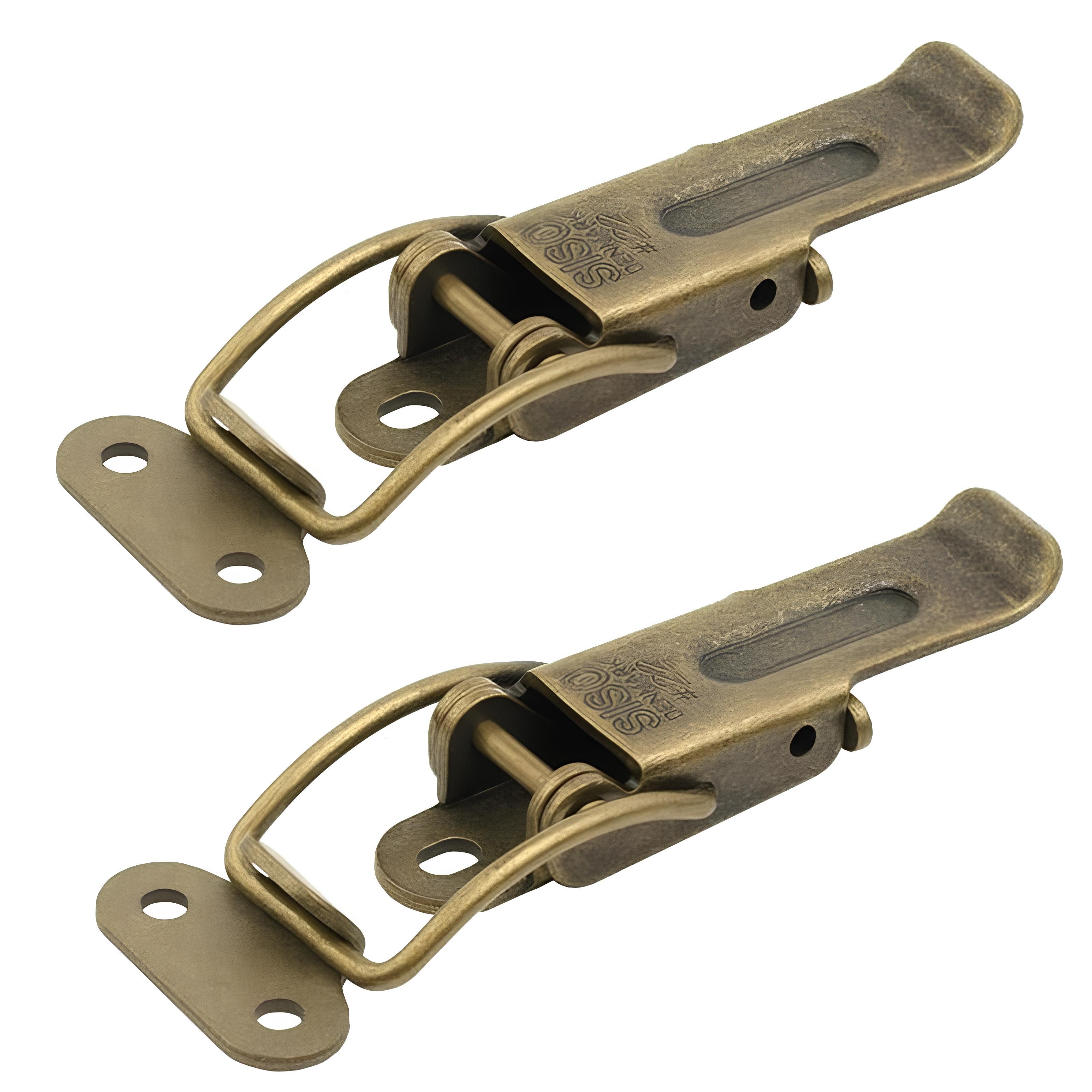 SO-TECH® Kastenriegelschloss Spannverschluss CATCH Kniehebelspanner Tischplattenverbinder, (2-tlg), 2 Stück Hebelverschluss Möbelverbinder brüniert