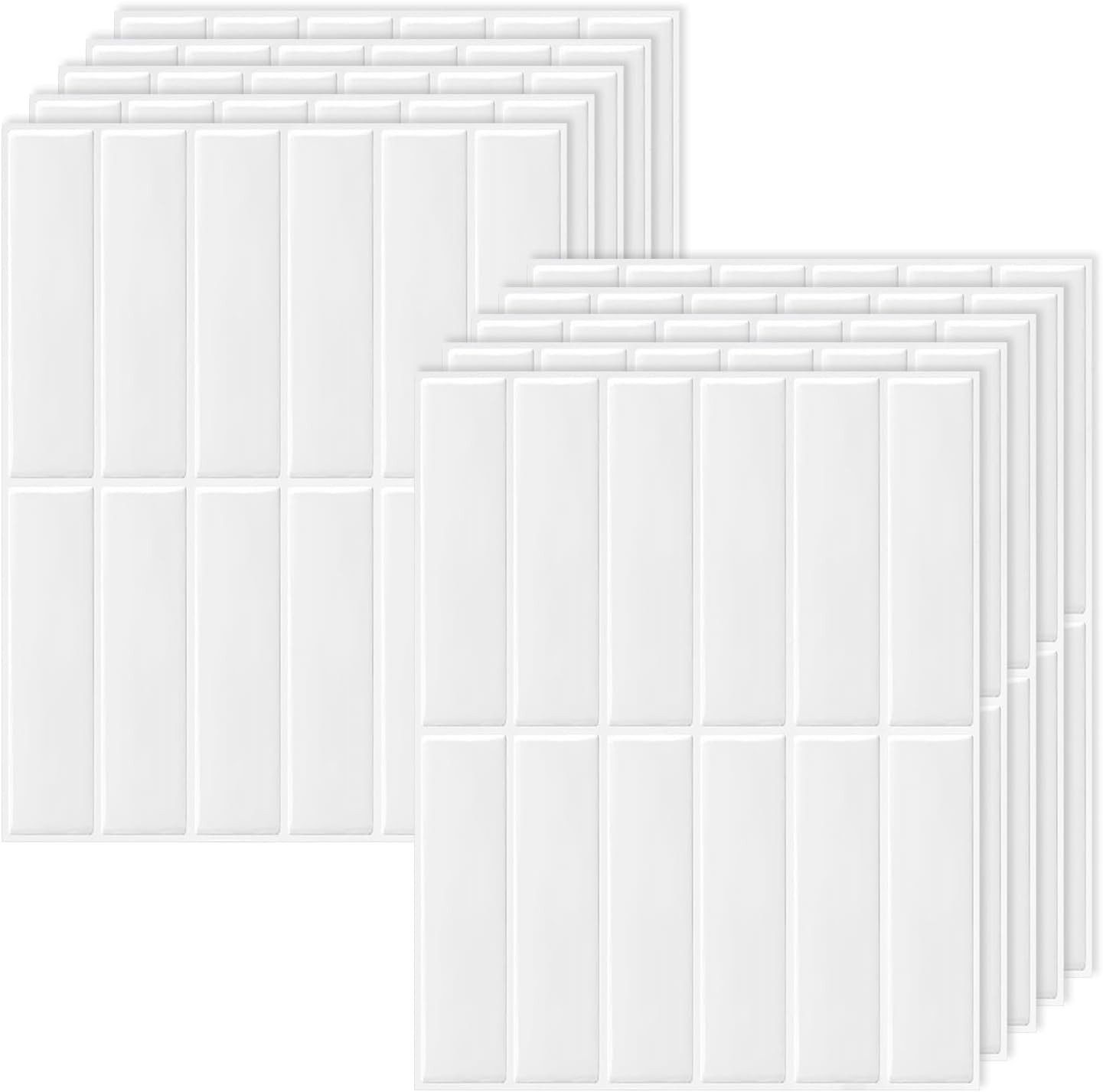 LEMLIT Fliesenaufkleber 10Stück Dickere Küchenfliesen Selbstklebende 3D Fliesenaufkleber (10 Stück, 10 St., 22,9x29cm,Fettbeständig, Einfach Zuschneidbar), für Bad,Küche,Wand Dekoration Wasserdicht,leicht zu Reinigen