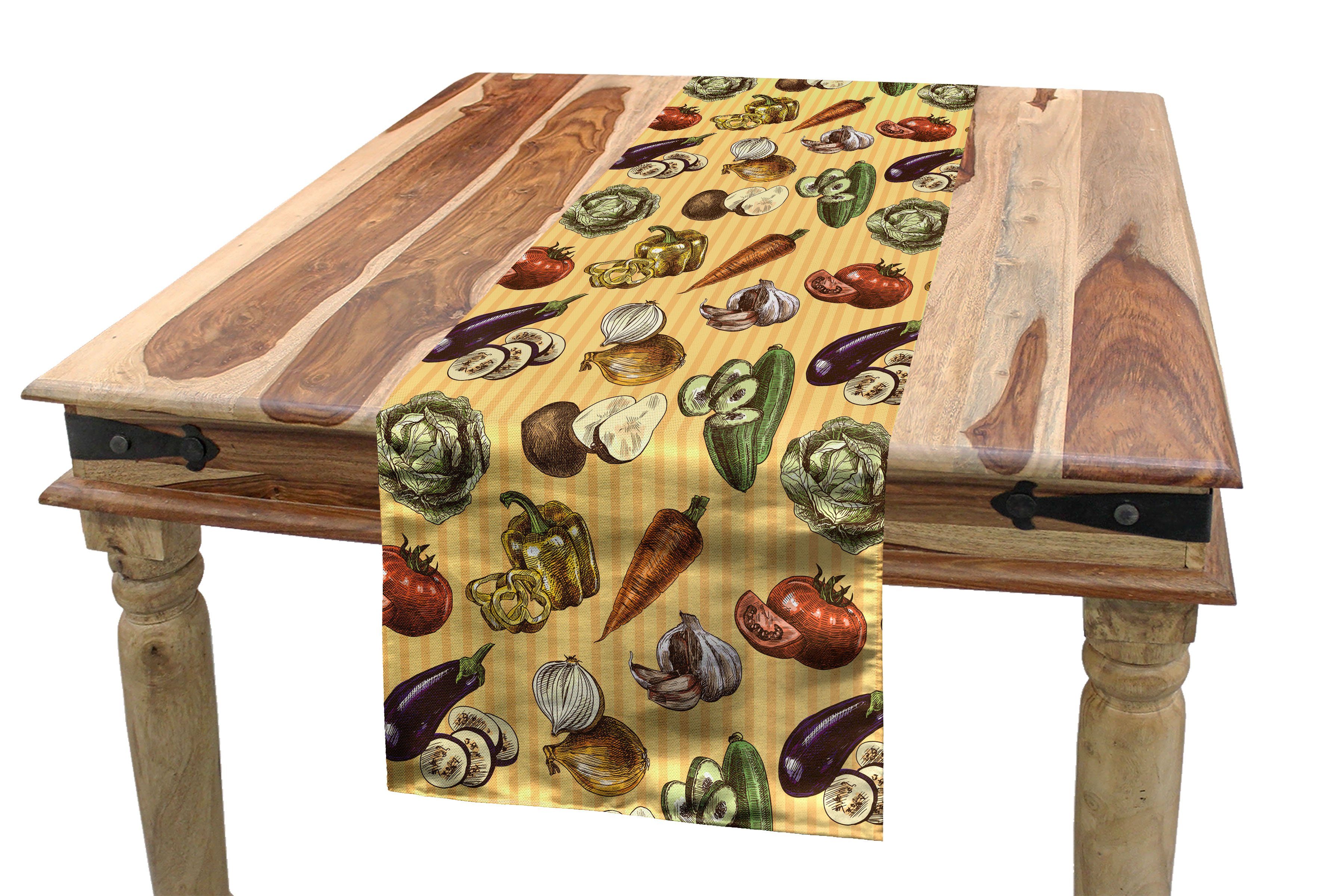 Tischläufer, Dekorativer Tischläufer Flüchtiges Küche Rechteckiger Abakuhaus Esszimmer Gemüse Bunt