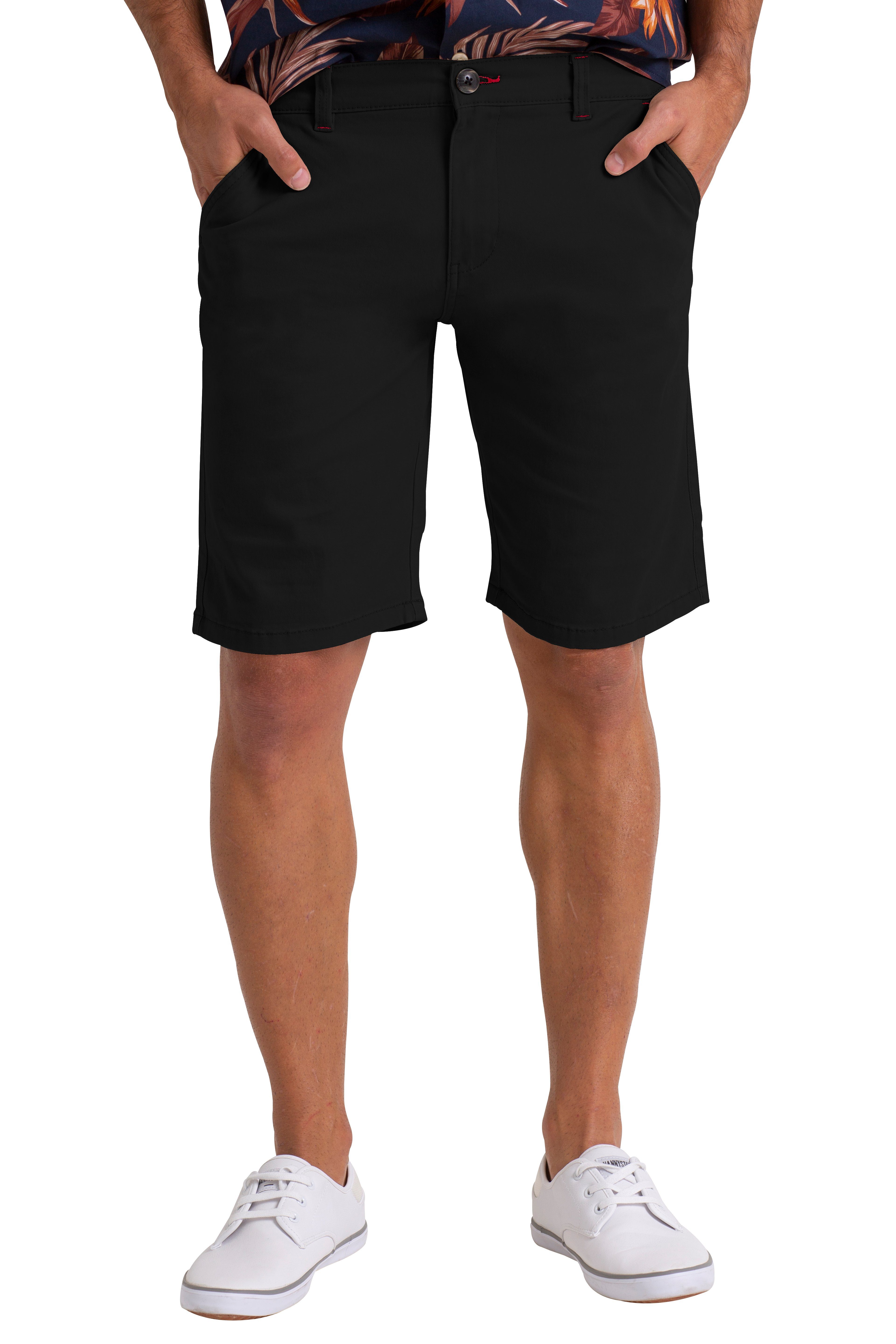 BlauerHafen Chinoshorts Herren Sommer Chinoshorts Schlanke Lässiges Strand Jogger Halbe Hose Schwarz