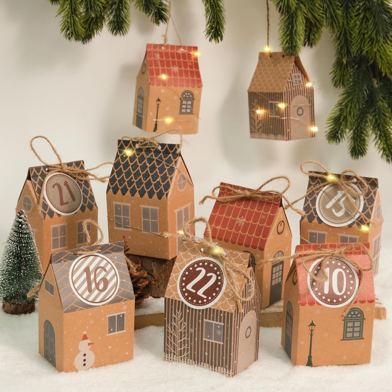 FELIXLEO Adventskalender Adventskalender zum Befüllen-24 kleine Geschenkboxen mit (1-tlg)