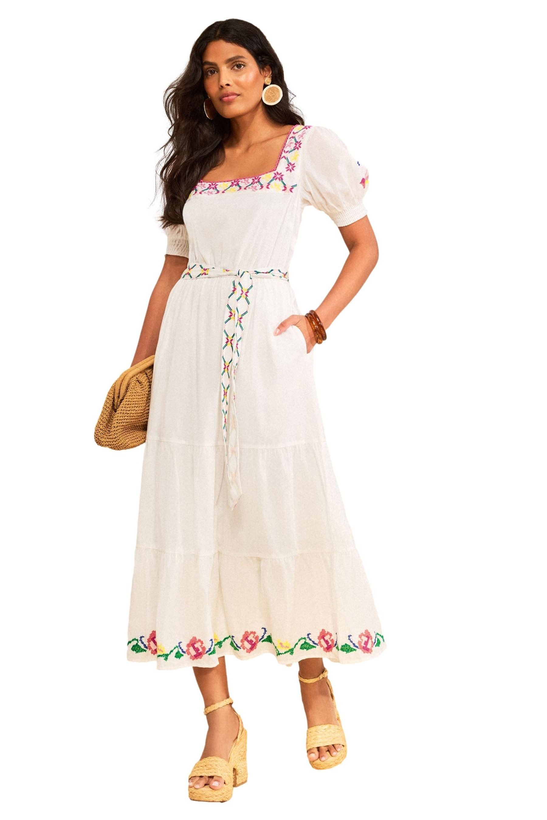 Midikleid Love & Roses Midikleid mit Puffärmeln, Kurzgröße