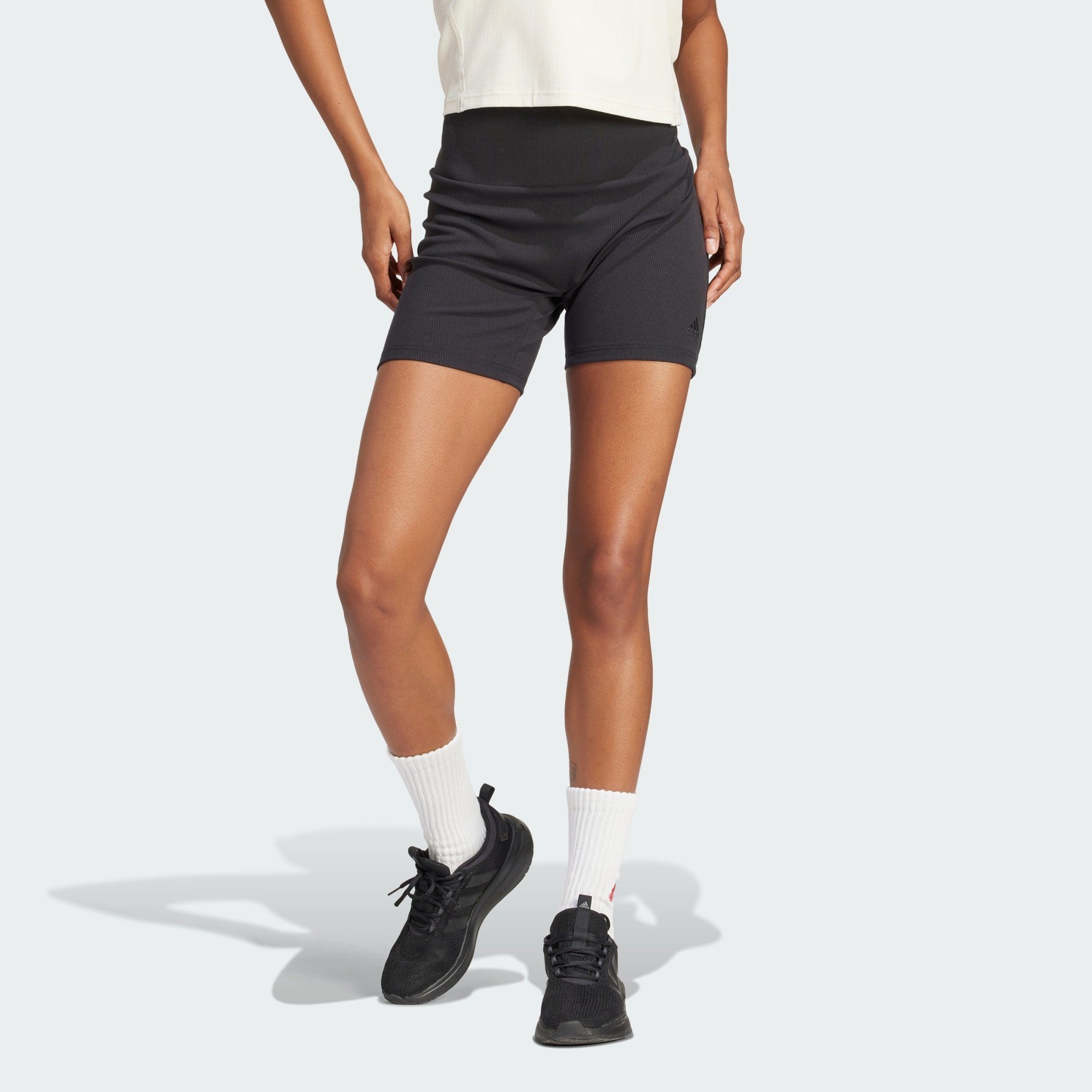 adidas Sportswear Funktionsshorts LOUNGE RIBBED HIGH-WAIST KURZE LEGGINGS