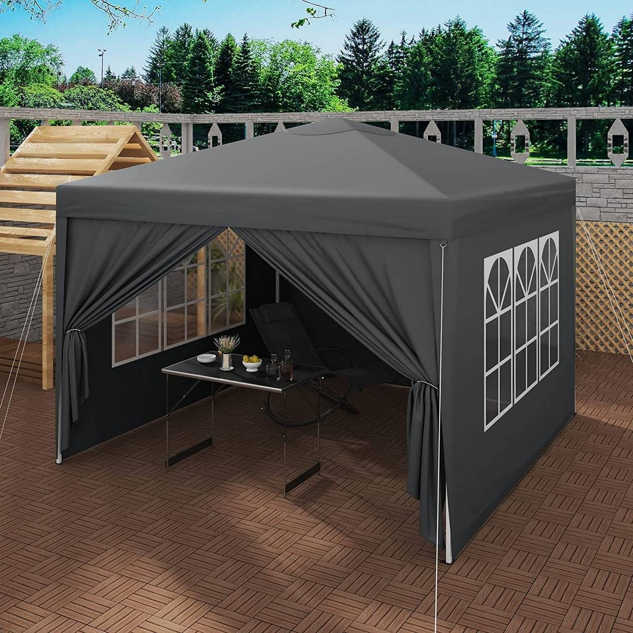 Woltu Faltpavillon, mit 4 Seitenteilen, aus günstig online kaufen