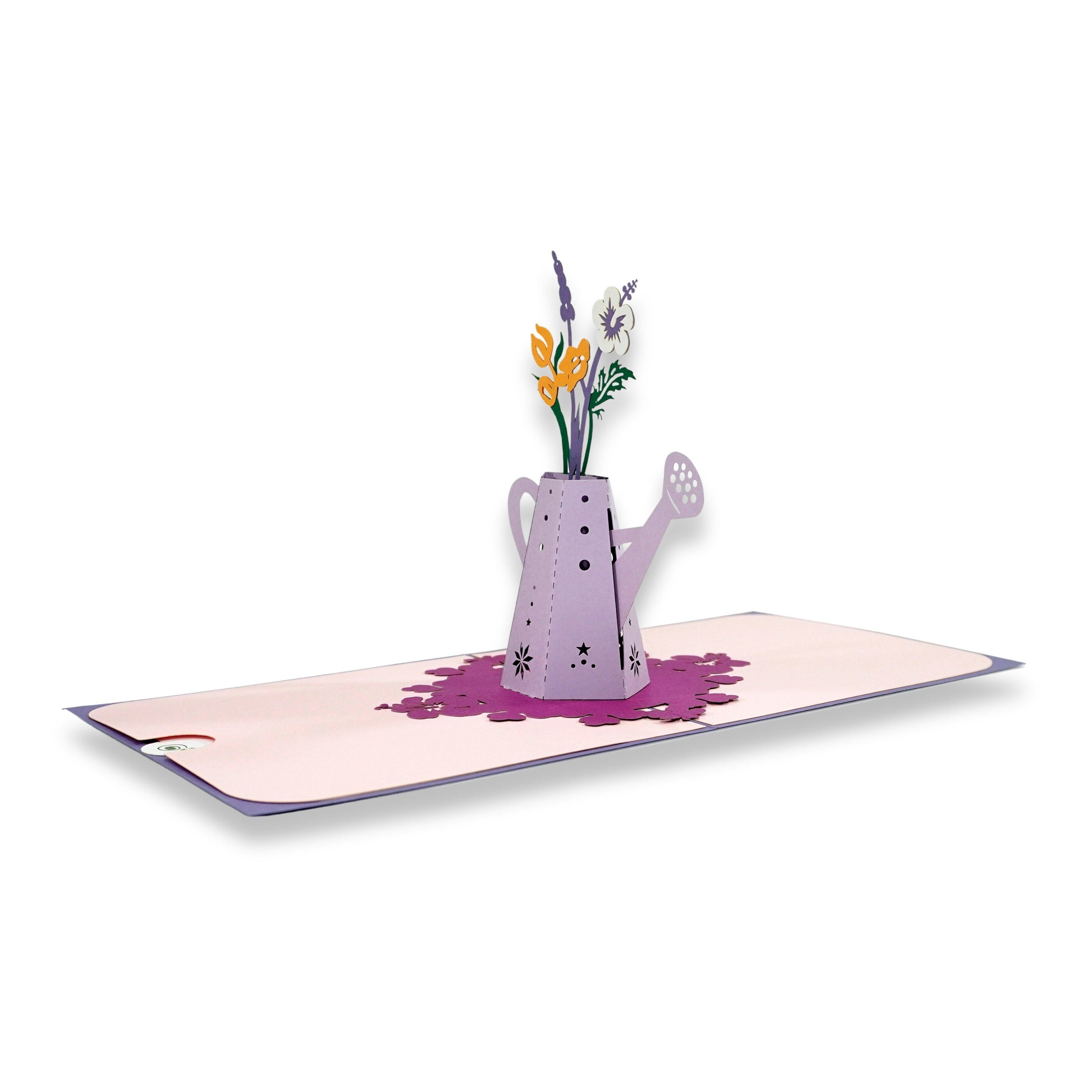 paperdora Grußkarte 3D Pop-Up-Karte „Blumen“ mit Umschlag und Wachssiegel - Dankeskarte, Blumen Geschenk | Grußkarten