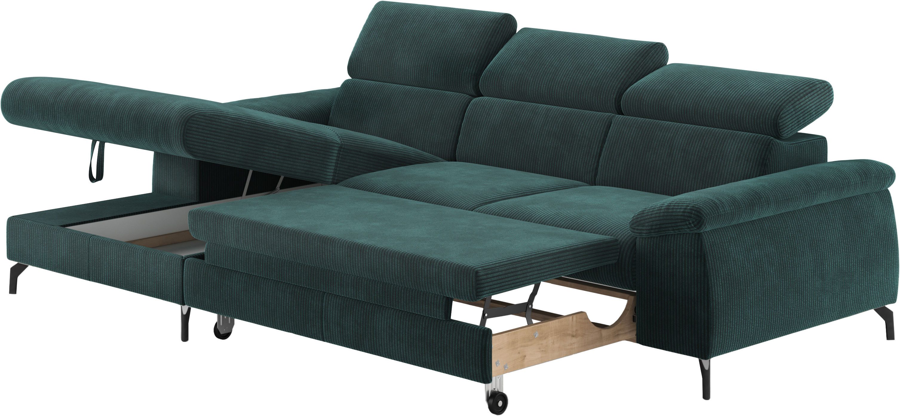 COTTA Ecksofa Kitty L-Form, B: 242 cm, mit Kopfteilverstellung, optional Schlaffunktion & Bettkasten