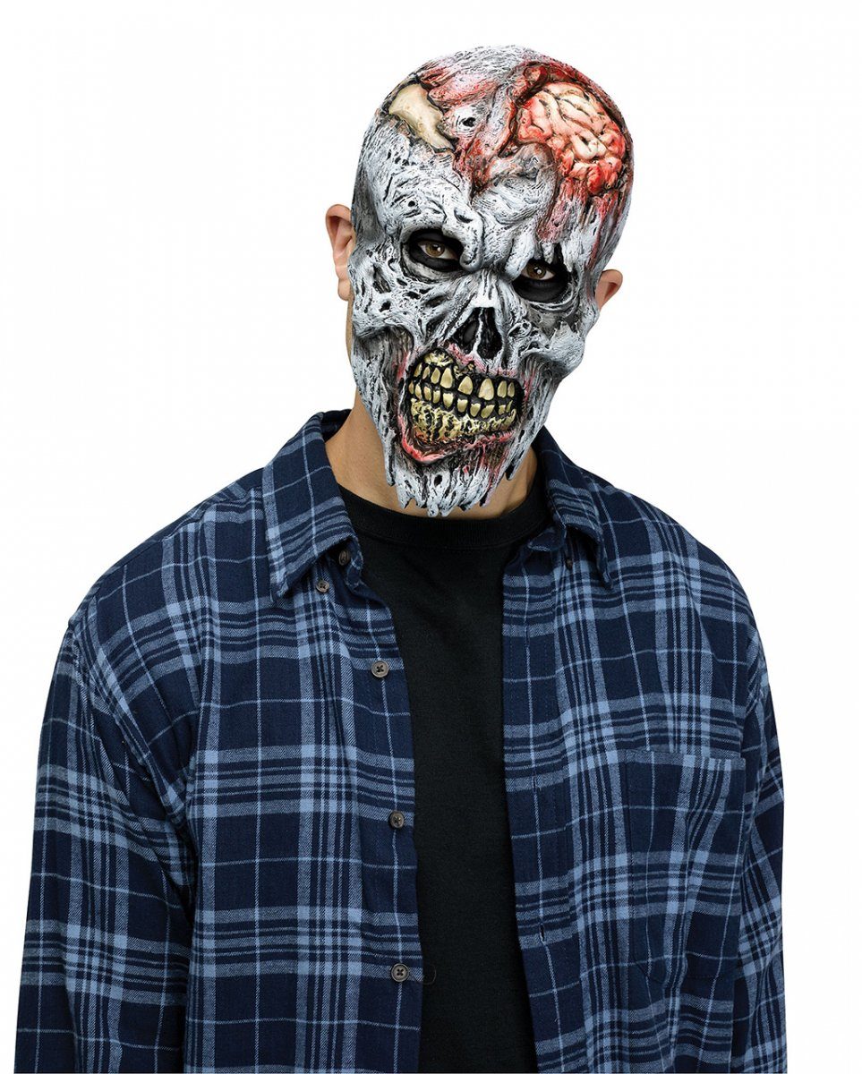 Horror-Shop Zombie-Kostüm Zerfallende Zombie Halbmaske für Erwachsene als Ko