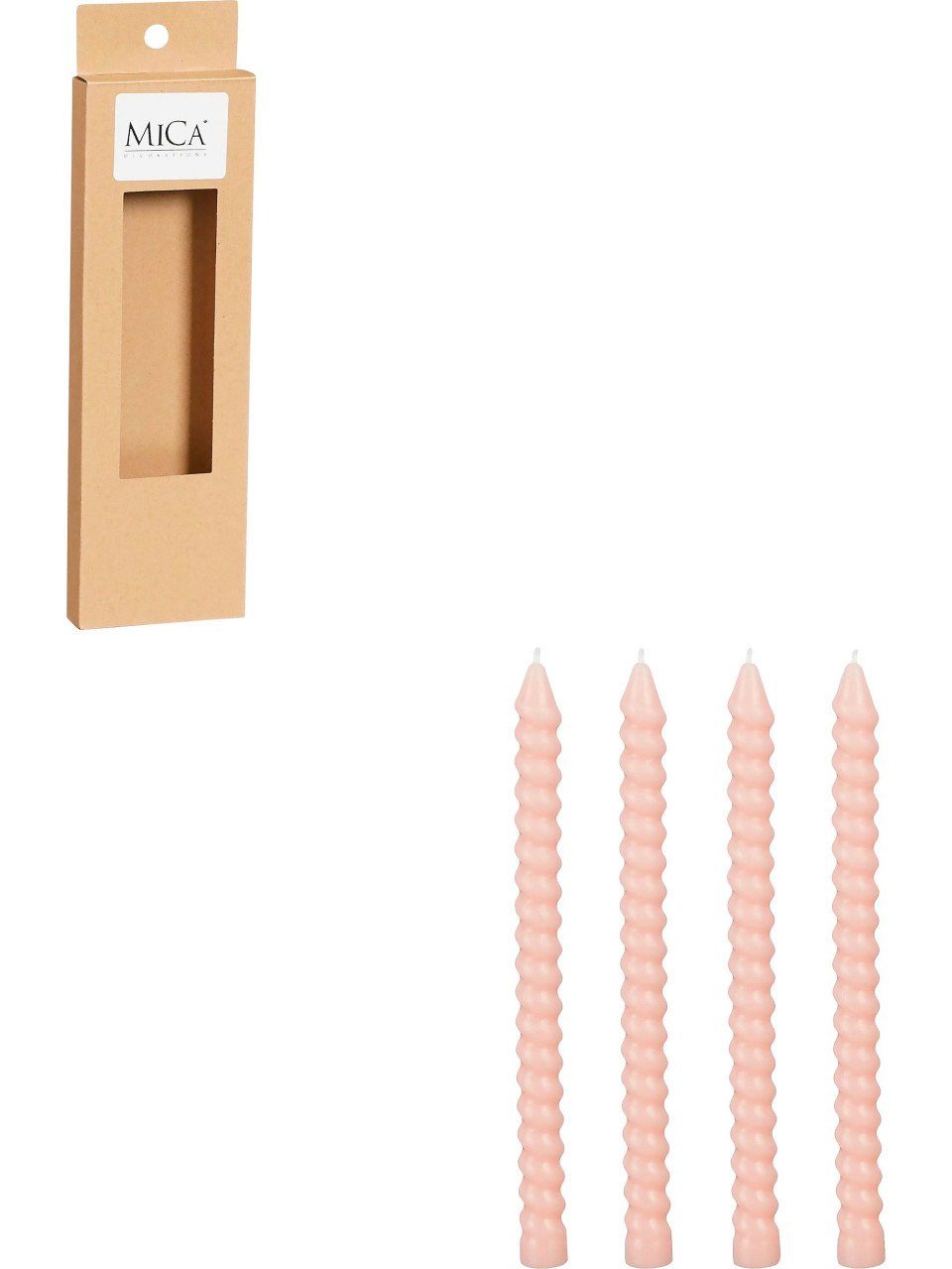 Spitzkerze Mica Twist Kerze rosa 4 Stück