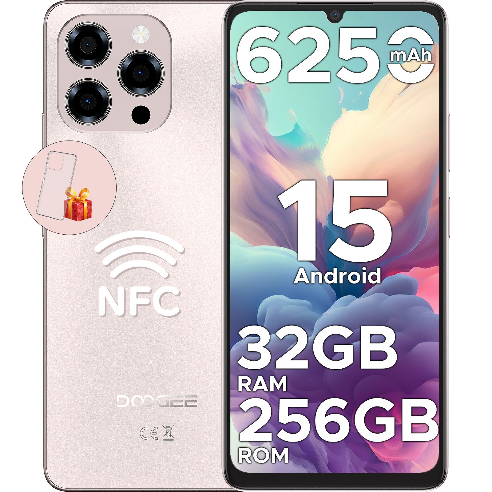 DOOGEE NOTE 58 PRO Android 15/ 16, 32GB+256GB 6.75" HD+ 90Hz Smartphone (6.75 Zoll, 256 GB Speicherplatz, 16 MP Kamera, 120 Hz, 16 MP AI Kamera, 4K Video/NFC/Dual SIM/ Widevine L1)