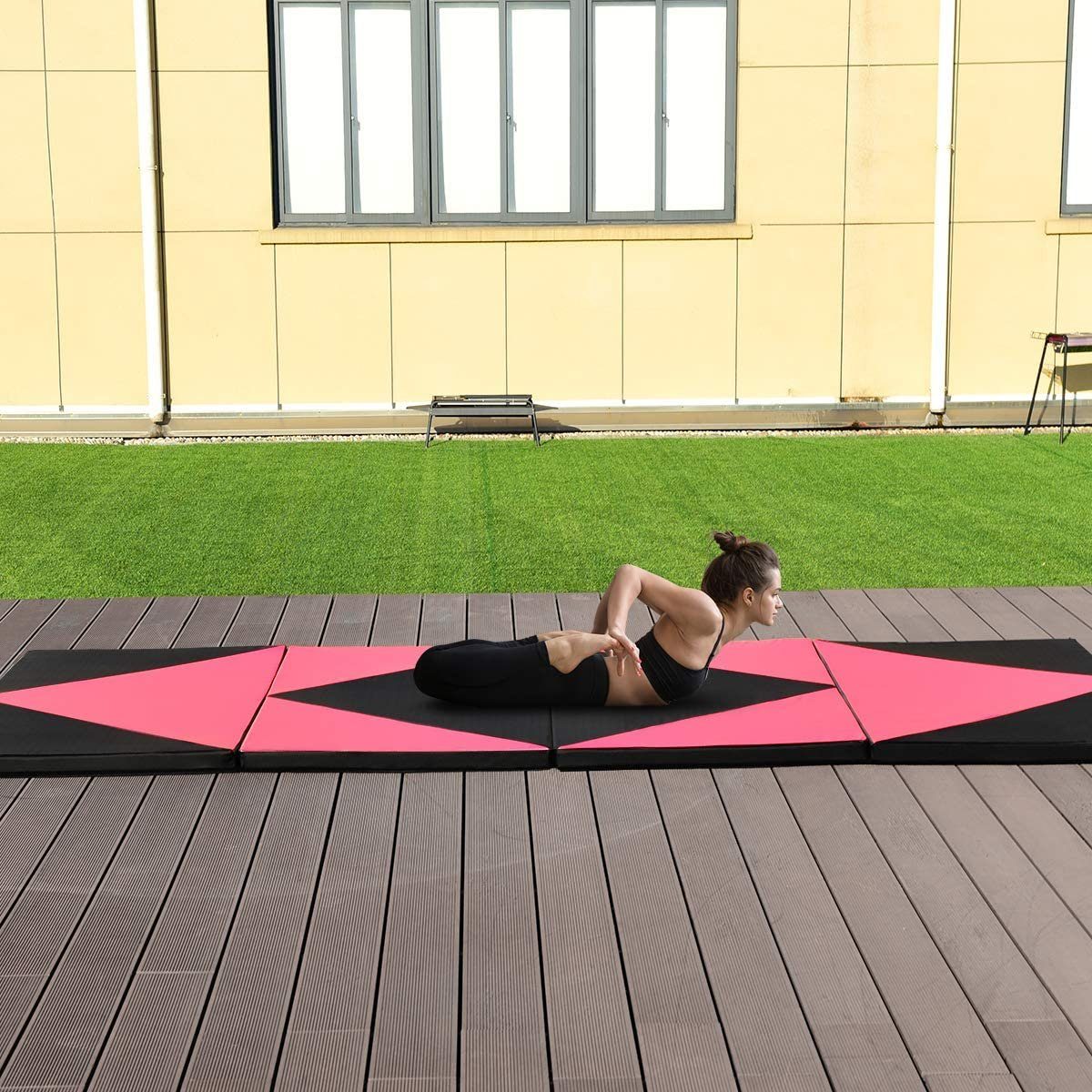 COSTWAY Fitnessmatte Gymnastikmatte, tragbar, x x 240 5 cm rosa 120