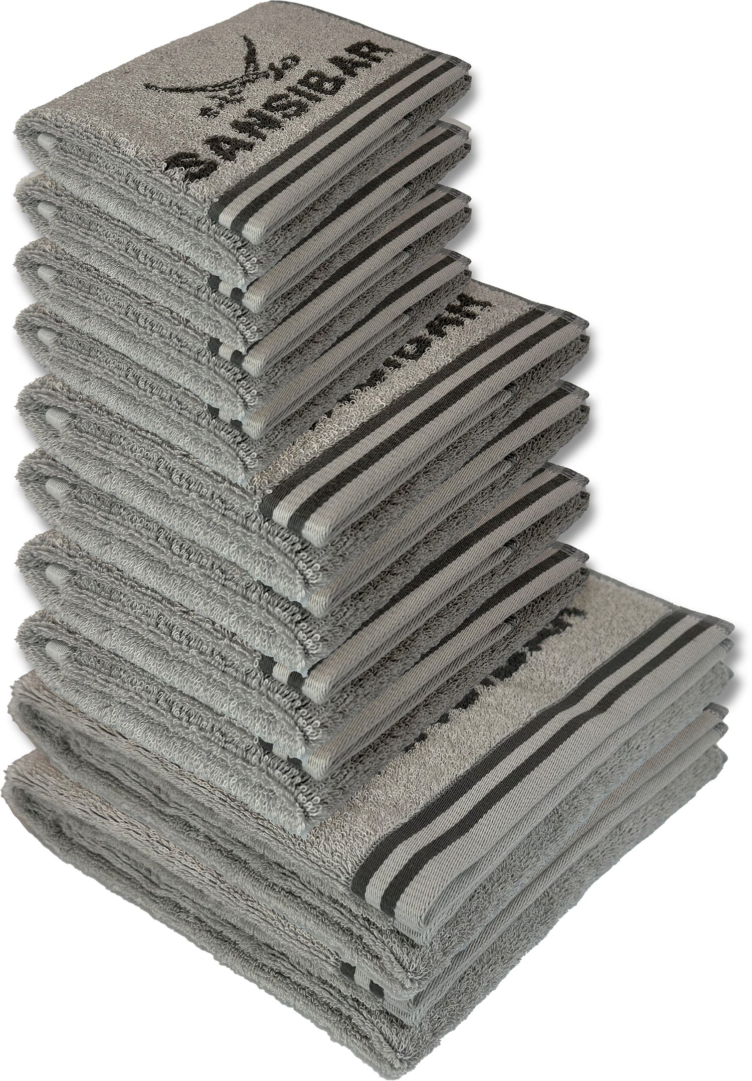 Sansibar Sylt Handtuch Set Sansibar Frottier-Serie Doubleface Set Nr. 3, (Set, 10-St), it hochwertig gewebtem Sansibar Logo, in Doubleface-Optik