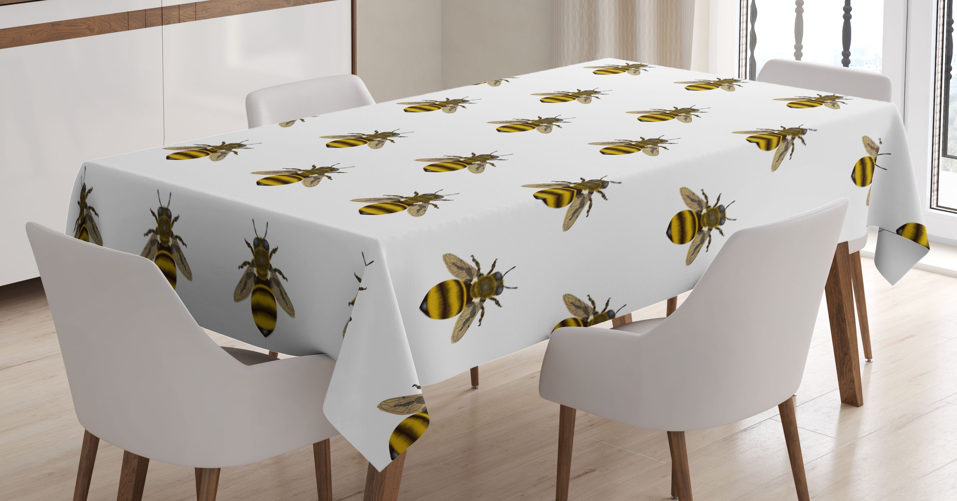 Abakuhaus Tischdecke Farbfest Waschbar Für den Außen Bereich geeignet Klare Farben, Biene Honig Maker Insekt Muster