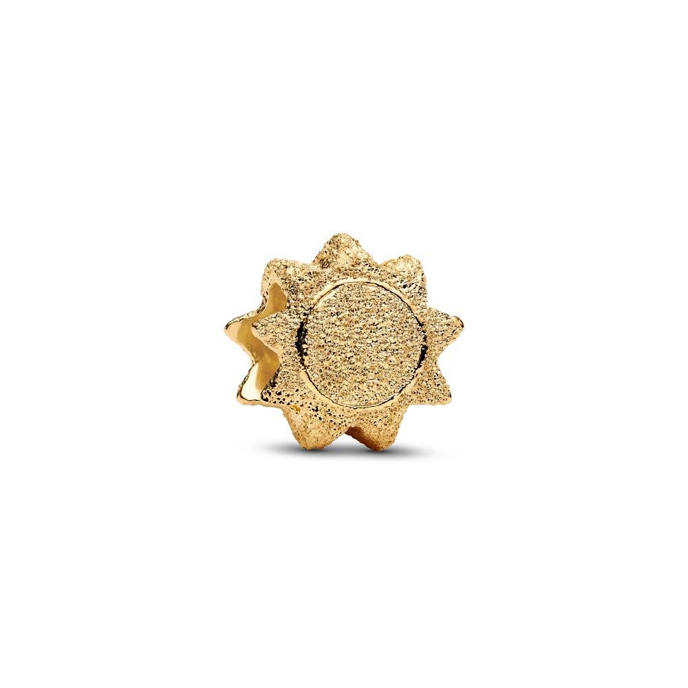 Pandora Charm-Einhänger Sonne Mini-Charm für Damen, IP Gold, strukturiert von PANDORA