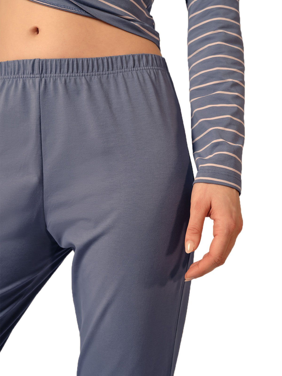 HUBER Pyjama Damen Pyjama lang hautnah Night Basic Selection (Stück, 1 tlg) -