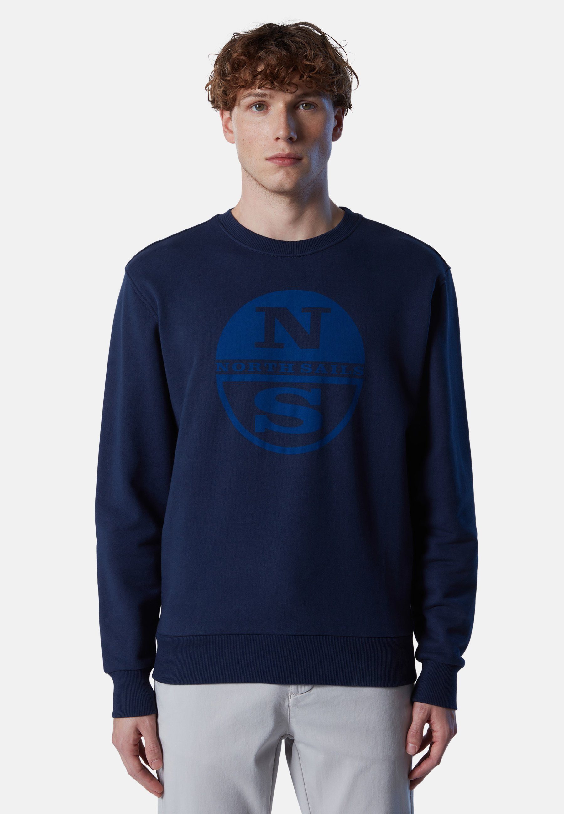 North Sails Fleecepullover Sweatshirt mit Maxi-Logo BLUE
