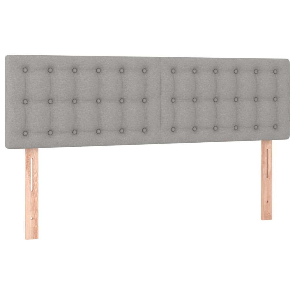 vidaXL Bett Kopfteile Hellgrau 144x5x78/88 cm Stoff (1-tlg)