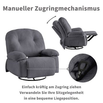 Merax TV-Sessel mit 360° Drehfunktion und Timer, Relaxsessel mit Fernbedienung, Massagessel elektrisch mit Vibration und Wärmefunktion, Fernsehsessel