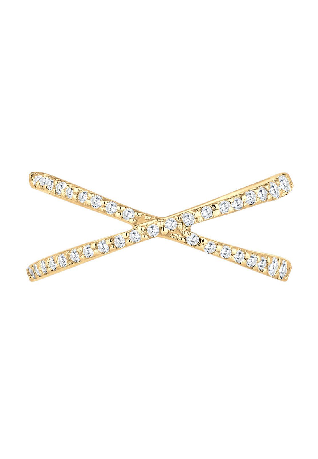 Elli Fingerring Silberring Kreuz mit Zirkonia günstig online kaufen