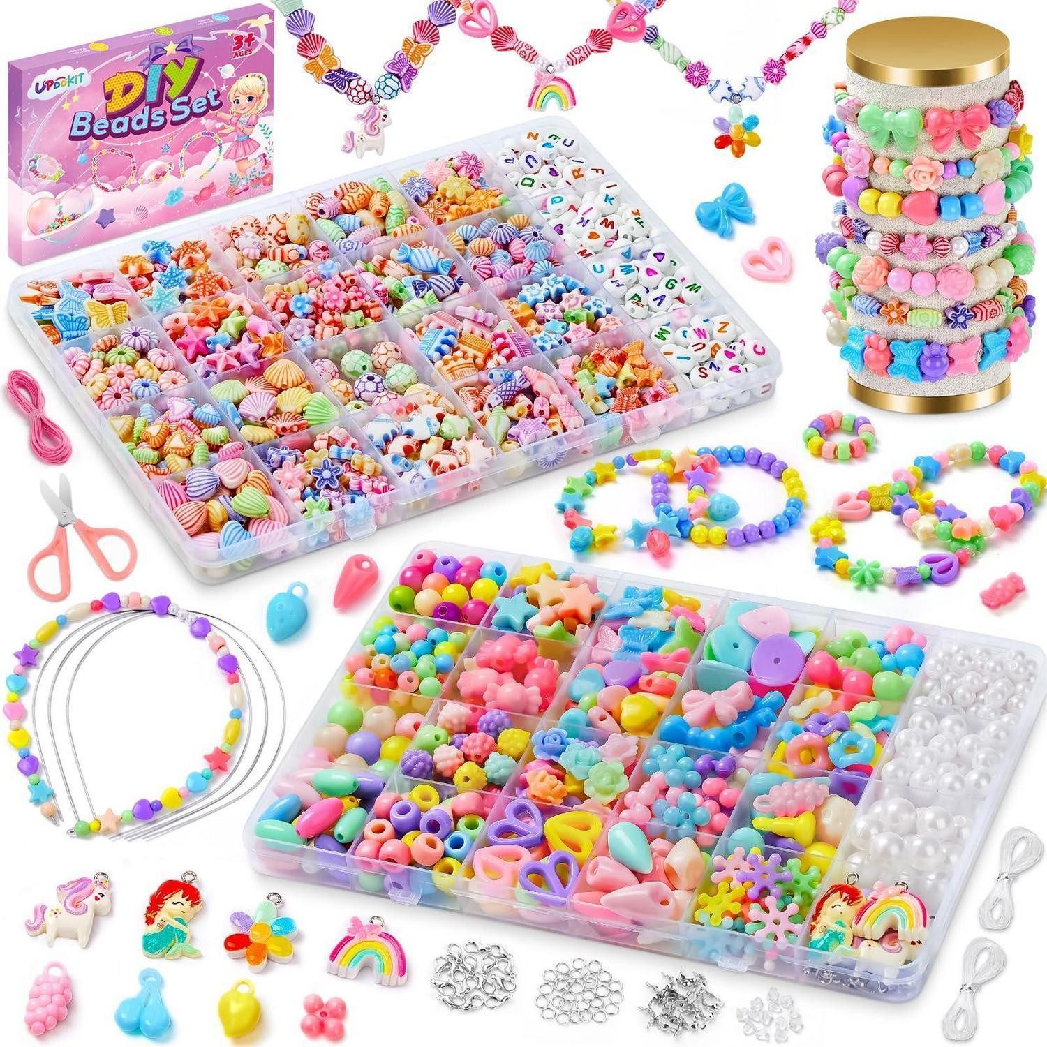 LuxusKollektion Kreativset Perlen Bastelset Mädchen DIY Schmuck Kinder ab 4 Jahre