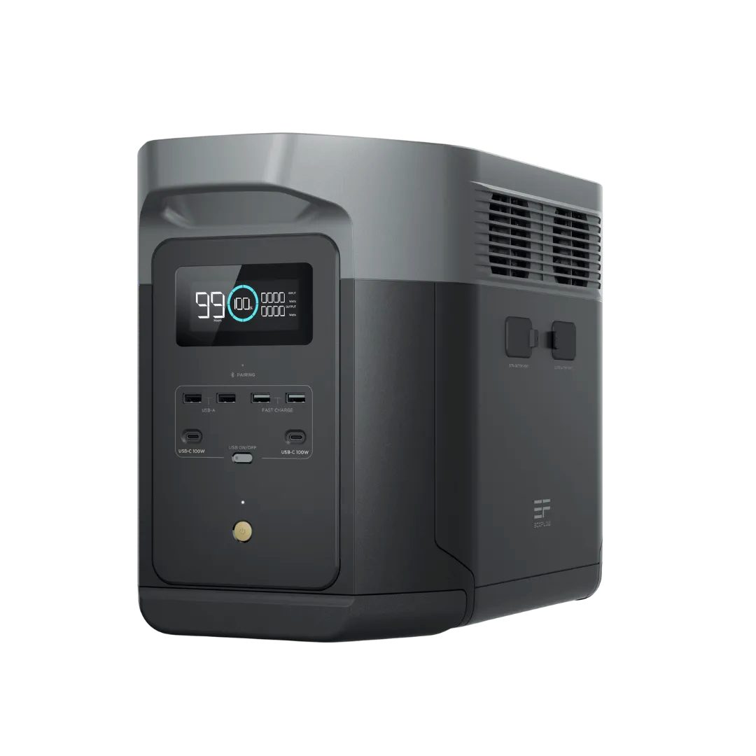 Ecoflow EcoFlow DELTA 2 Max Powerstation Stromspeicher, Halterung für Dach, Fassade, Balkon & Garten, App & Plug&Play DE